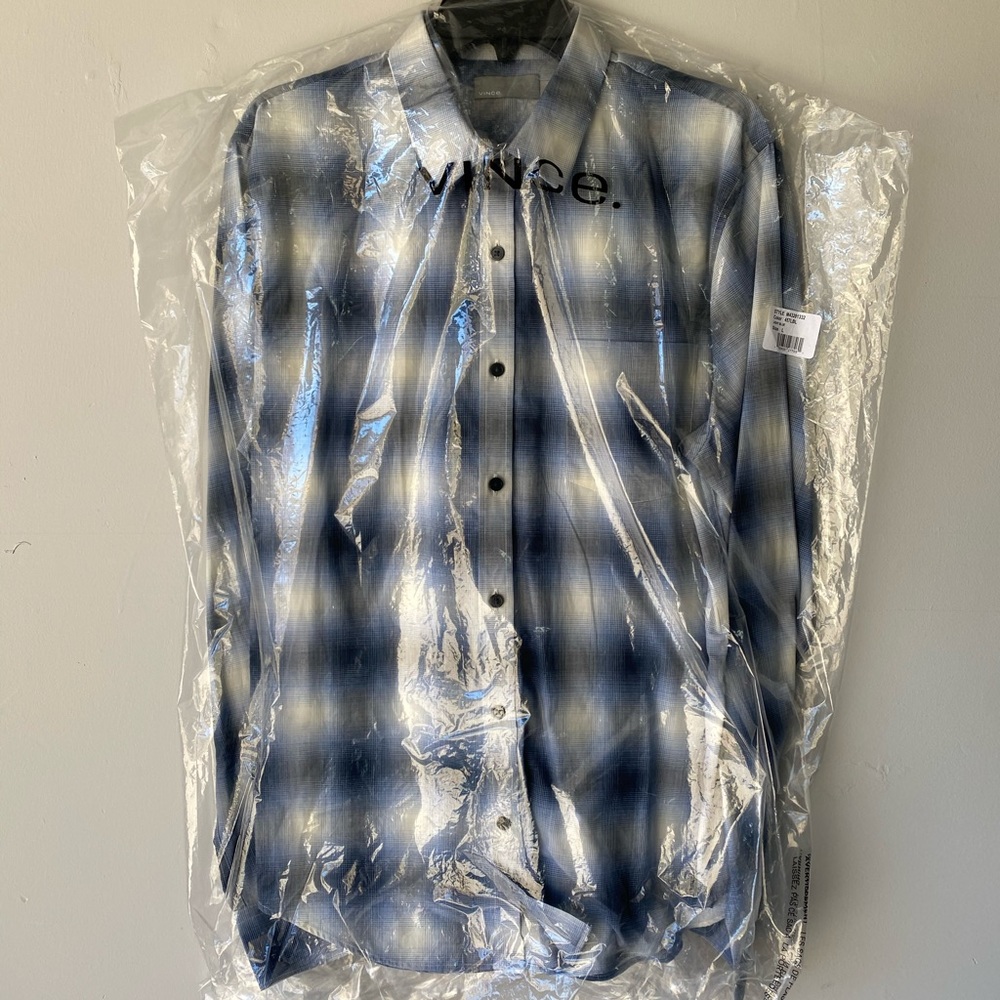 Vince button down plaid shirt